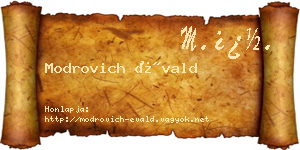 Modrovich Évald névjegykártya